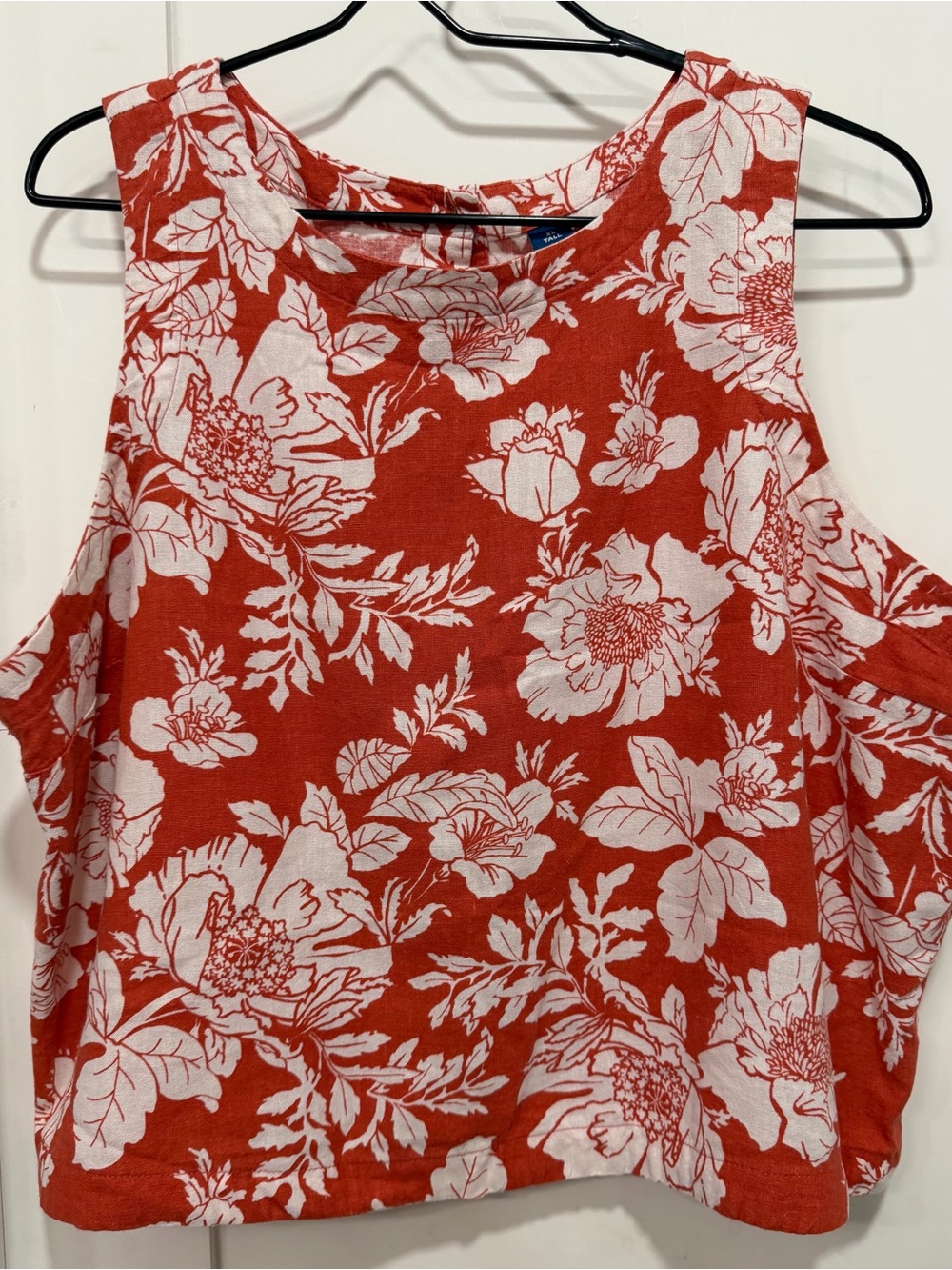 Old Navy Red Floral Sleeveless Tank Top